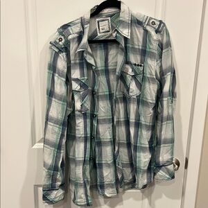Plaid Button-Up Shirt